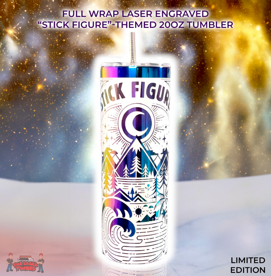 Exclusive: Rainbow Plated "Stick Figure" Full Wrap Tumblers