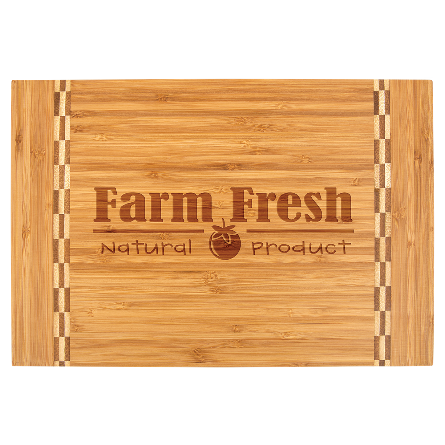 Bamboo Cutting Board with Butcher Block Inlay