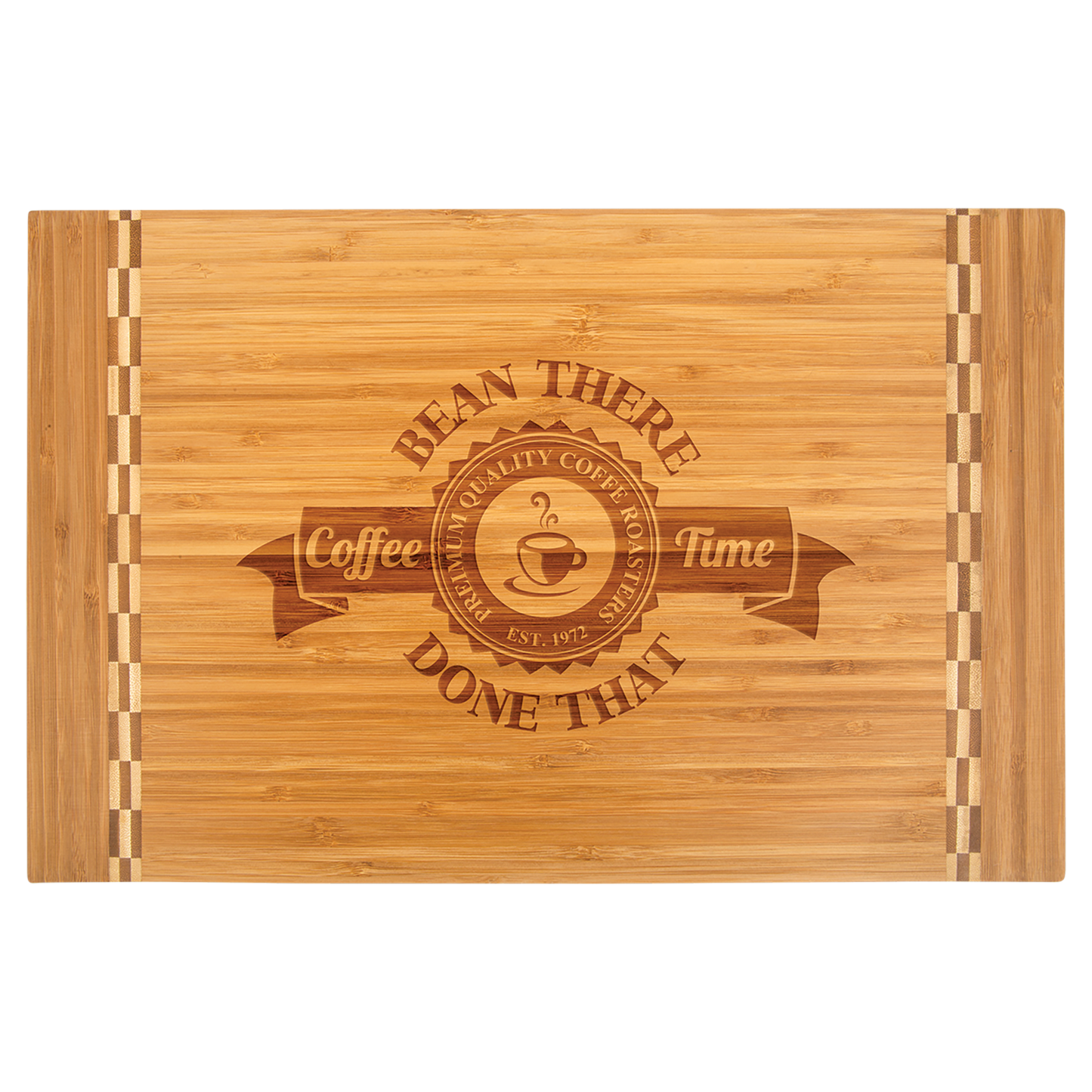 Bamboo Cutting Board with Butcher Block Inlay