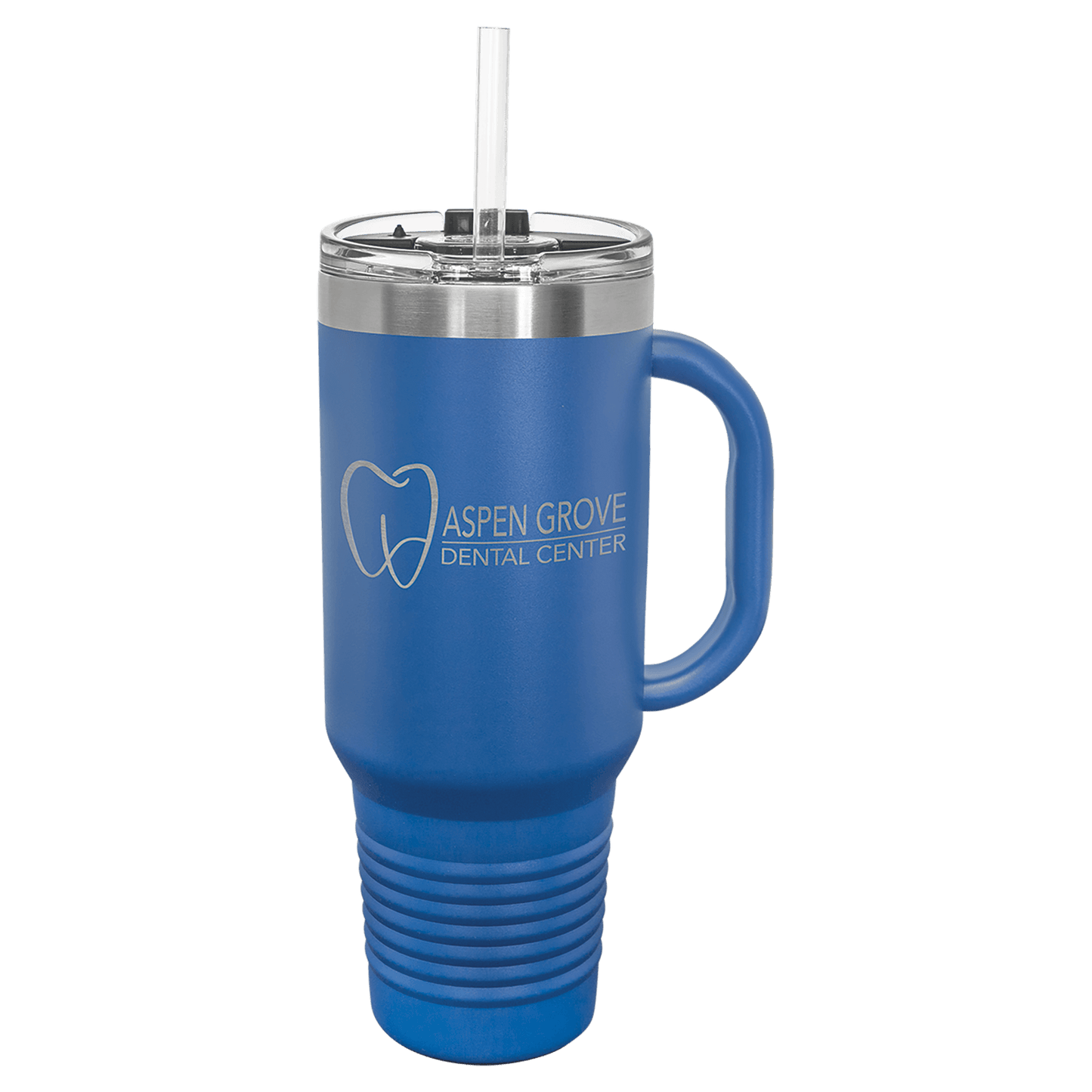 40 oz.  Travel Mug with Handle and Straw